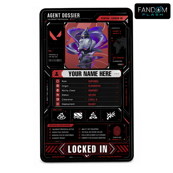 Agent Dossier Card – VALORANT Inspired Custom Gaming Badge