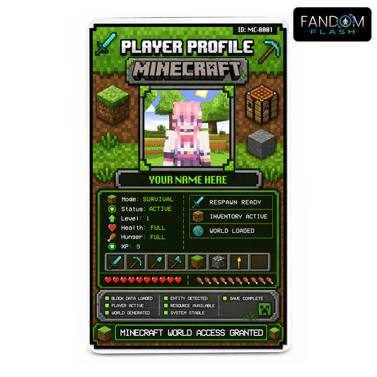 Player Profile Card – Minecraft Inspired Custom Gaming Badge