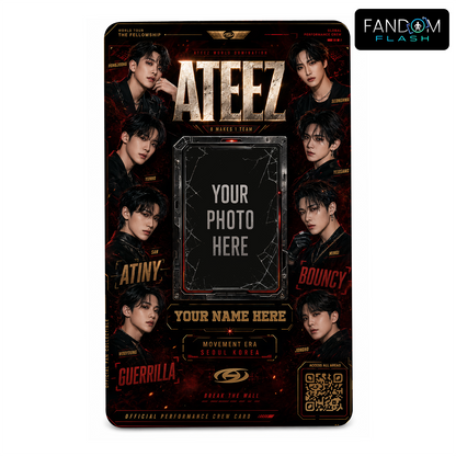 Break the Wall Fan Performance Card – ATEEZ Inspired K-Pop Photo ID