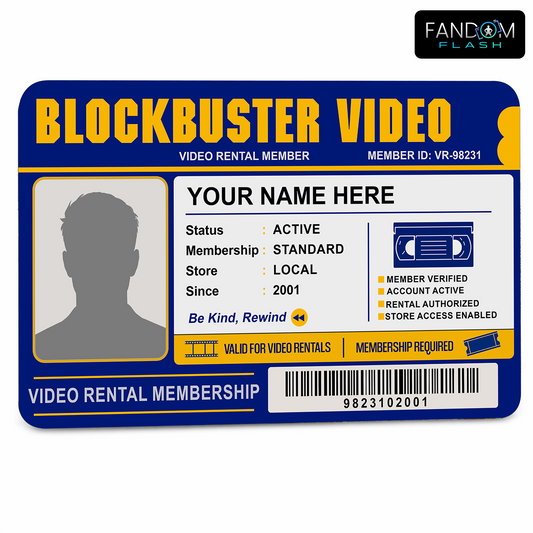 Video Rental Membership Card – Blockbuster Inspired Custom Retro Badge