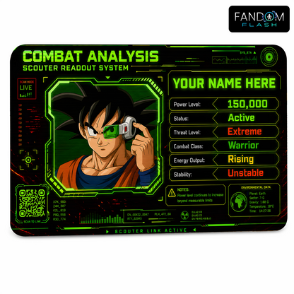 Scouter Profile Card – Dragon Ball Inspired Anime Photo ID
