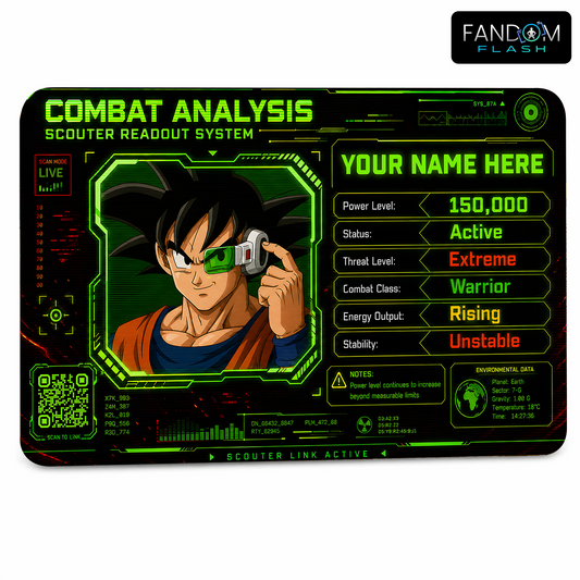 Scouter Profile Card – Dragon Ball Inspired Anime Photo ID
