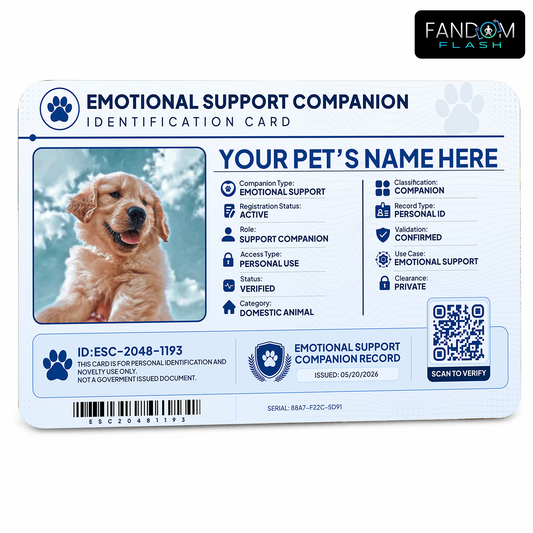 Emotional Support Companion ID Card – Custom Pet Photo Badge