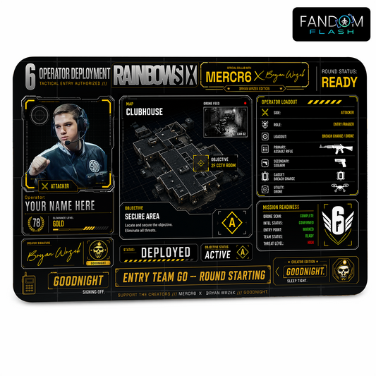 Operator Deployment Card – Rainbow Six Siege Inspired MERCR6 Creator Collab Badge