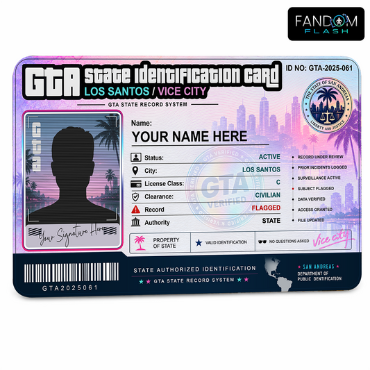 State Identification Card – GTA Inspired Custom Los Santos / Vice City Badge