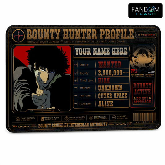 Bounty Hunter Profile Card – Cowboy Bebop Inspired Anime Photo ID