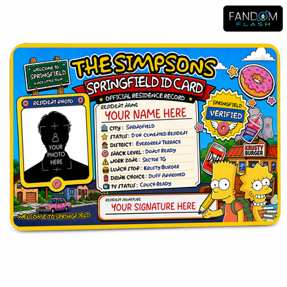 Springfield ID Card – The Simpsons Inspired Residence Record Card