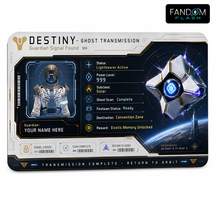 Ghost Transmission Card – Destiny Inspired Guardian Signal Badge