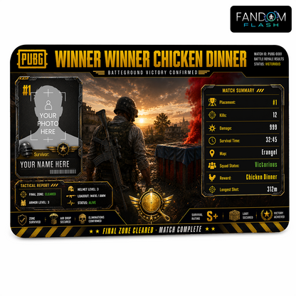 Winner Winner Chicken Dinner Card – PUBG Inspired Victory Badge
