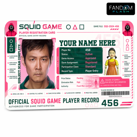 Player Registration ID Badge – Squid Game Inspired Survival Card