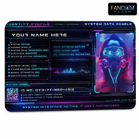 System Profile Card – Cyberpunk Inspired Futuristic Photo ID