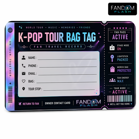 K-Pop Tour Bag Tag – Fill-In Fan Travel Contact Card