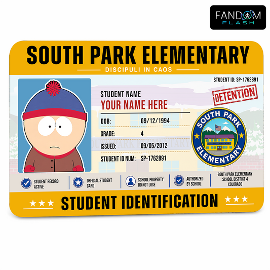 Student ID Card – South Park Inspired Custom Cartoon Badge