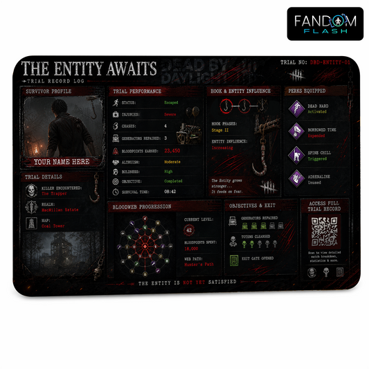 Entity Trial Performance Card – Dead by Daylight Inspired Gaming Photo ID
