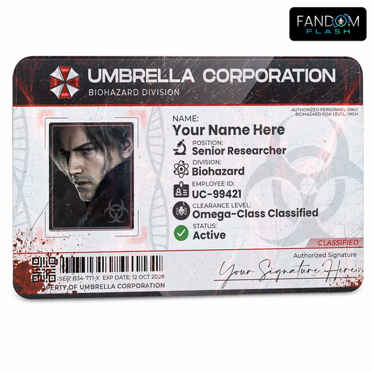 Biohazard Division Access Card – Resident Evil Inspired Horror Photo ID