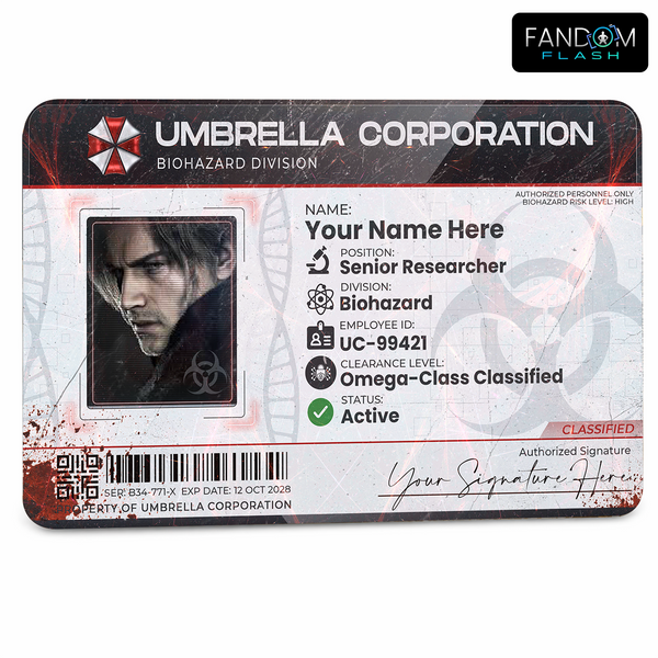 Biohazard Division Access Card – Resident Evil Inspired Horror Photo ID
