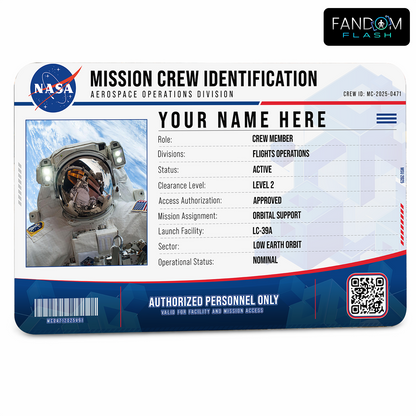 Mission Crew Identification Card – NASA Inspired Space Photo ID