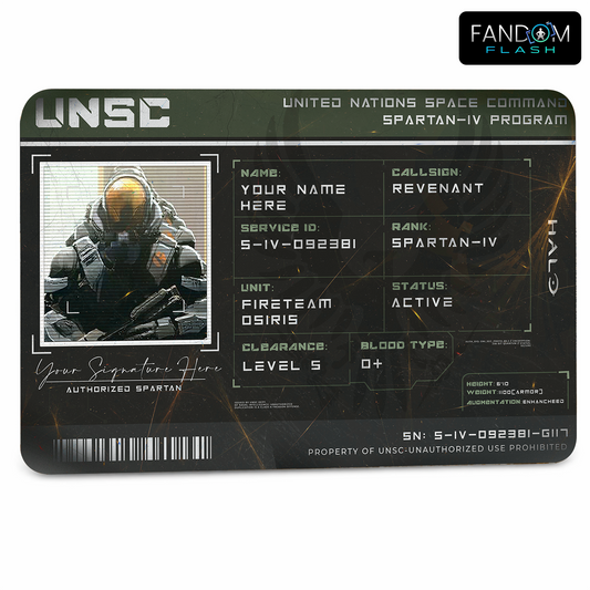 UNSC Spartan ID Badge – Halo Military Identification Card