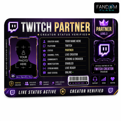 Twitch Partner Card – Custom Creator Status Badge