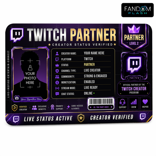 Twitch Partner Card – Custom Creator Status Badge
