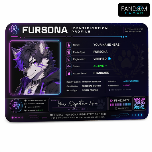 Fursona Identification Profile Card – Custom Character Badge