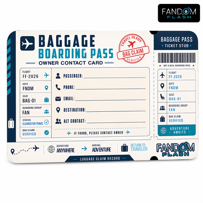 Baggage Boarding Pass – Travel Inspired Owner Contact Bag Tag