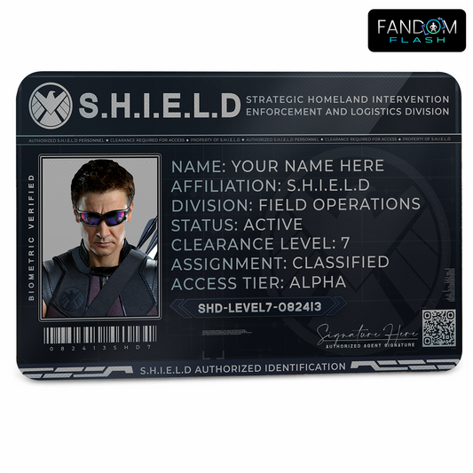 S.H.I.E.L.D. Badge – Marvel Inspired Classified Agent Photo ID
