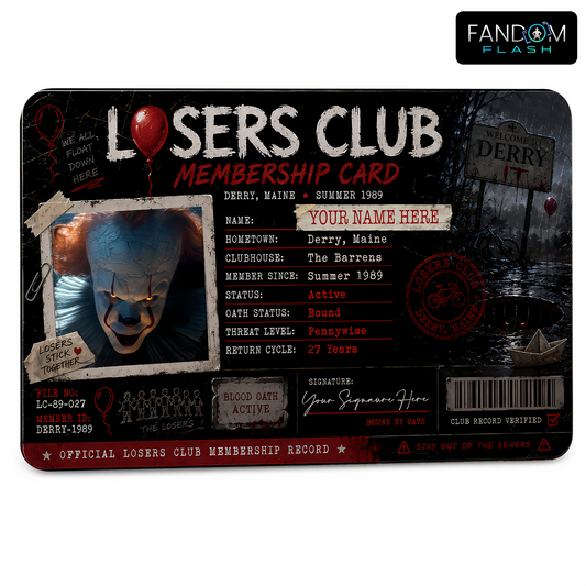 Losers Club Membership Card – IT Inspired Custom Horror Collectible Badge