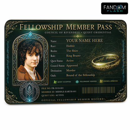 Fellowship Member Pass – Lord of the Rings Inspired Custom Fantasy Quest Credential Card