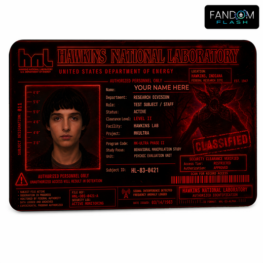 Hawkins National Laboratory ID Card – Stranger Things Inspired Sci-Fi Photo ID