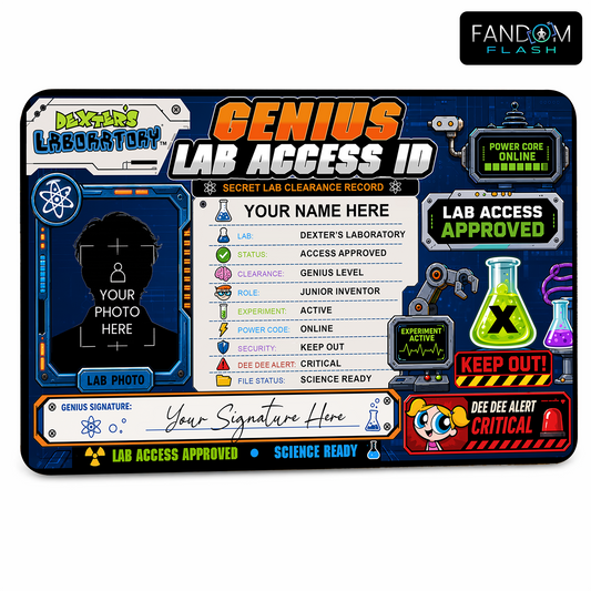 Genius Lab Access ID Badge – Dexter’s Laboratory Inspired Secret Lab Clearance Card