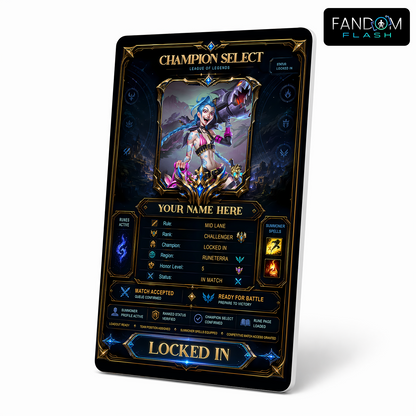 Champion Select Card – League of Legends Inspired Custom Gaming Badge