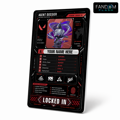 Agent Dossier Card – VALORANT Inspired Custom Gaming Badge