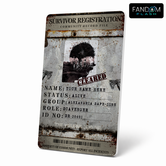 Survivor Registration Card – Walking Dead Inspired Community Photo ID