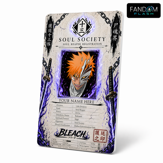 Soul Society ID Badge – Bleach Inspired Anime Photo ID