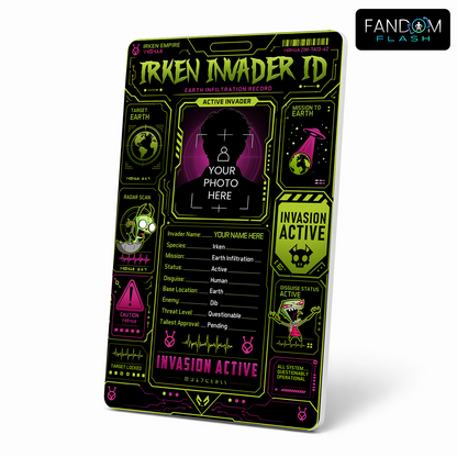 Irken Invader ID Badge – Invader Zim Inspired Earth Infiltration Record Card