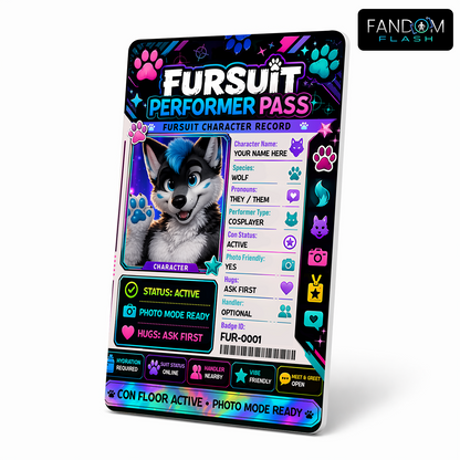 Fursuit Performer Pass – Furry Convention Inspired Character Badge
