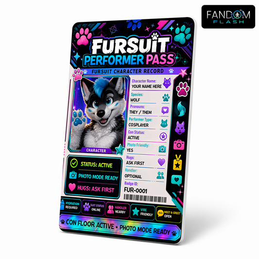 Fursuit Performer Pass – Furry Convention Inspired Character Badge