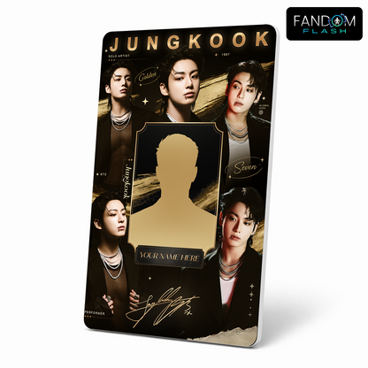 Golden Solo Artist Fan Card – Jungkook Inspired Custom K-Pop Collectible Badge