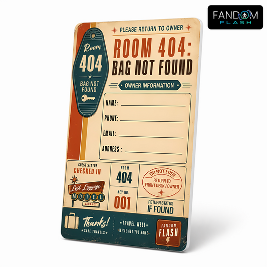 Room 404 Bag Tag – Retro Motel Inspired Travel Luggage Tag
