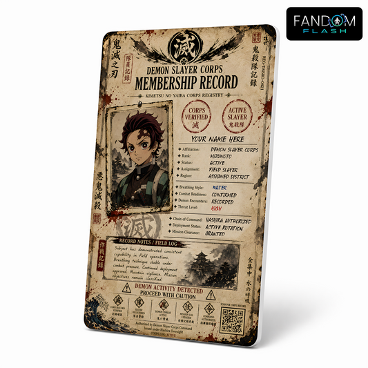 Corps Membership Record – Demon Slayer Inspired Anime Photo ID