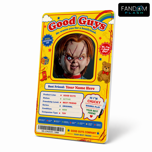 Good Guys Best Friend Card – Chucky Inspired Horror Photo ID