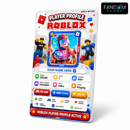 Player Profile Card – Roblox Inspired Custom Gaming Badge
