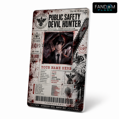Public Safety Devil Hunter ID Card – Chainsaw Man Inspired Custom Anime Badge