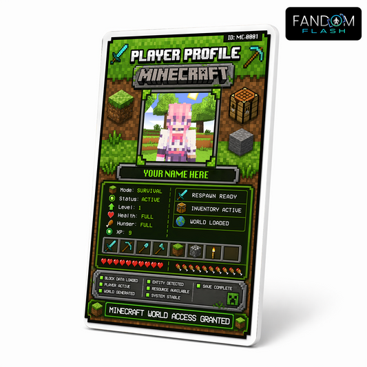 Player Profile Card – Minecraft Inspired Custom Gaming Badge