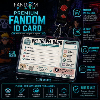 Pet Travel Card – Fill-In Pet Owner Contact Tag