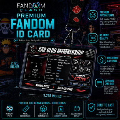 Car Club Membership Card – Custom Official Member Record Badge