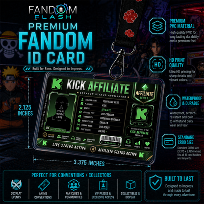 Kick Affiliate Card – Custom Creator Status Badge