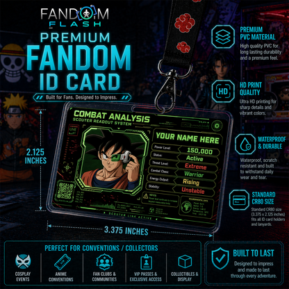 Scouter Profile Card – Dragon Ball Inspired Anime Photo ID