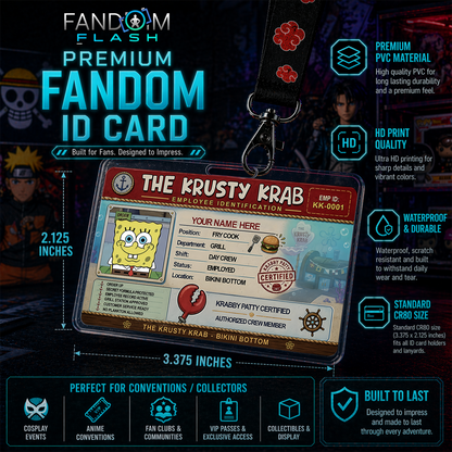 Employee ID Card – Krusty Krab Inspired Custom Cartoon Badge